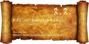 Kósz Konstantin névjegykártya
